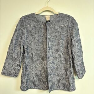 Chico's Elegant Gray Swirl Jacket